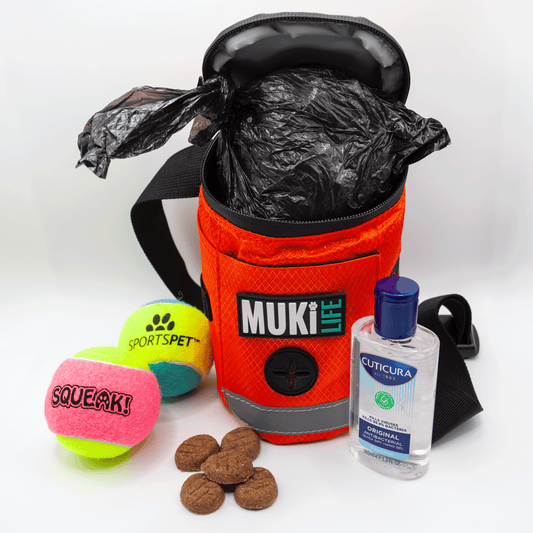 MUKi Trek Pouch - Portable Dog Bin - Orange